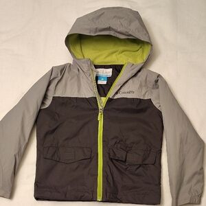 Columbia Kids' Hooded Raincoat - Gray and Green